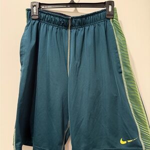 Nike Green and Yellow Athletic Shorts